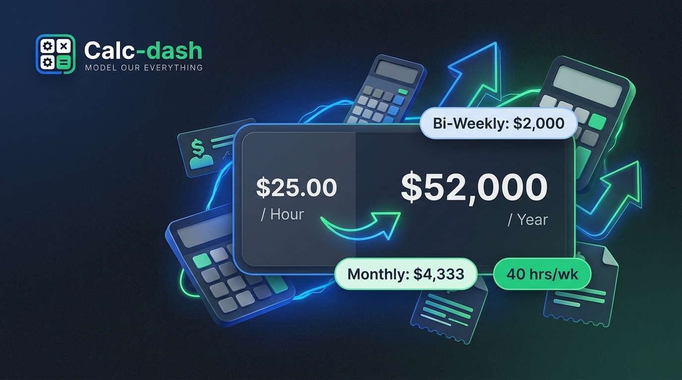 How Much Is 25 an Hour a Year - CalcDash