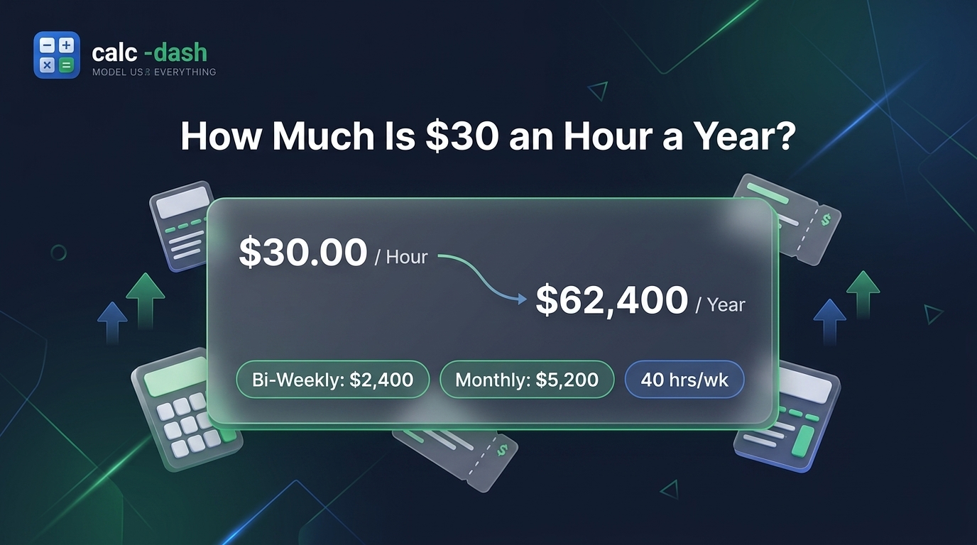 How Much Is 30 an Hour a Year - CalcDash