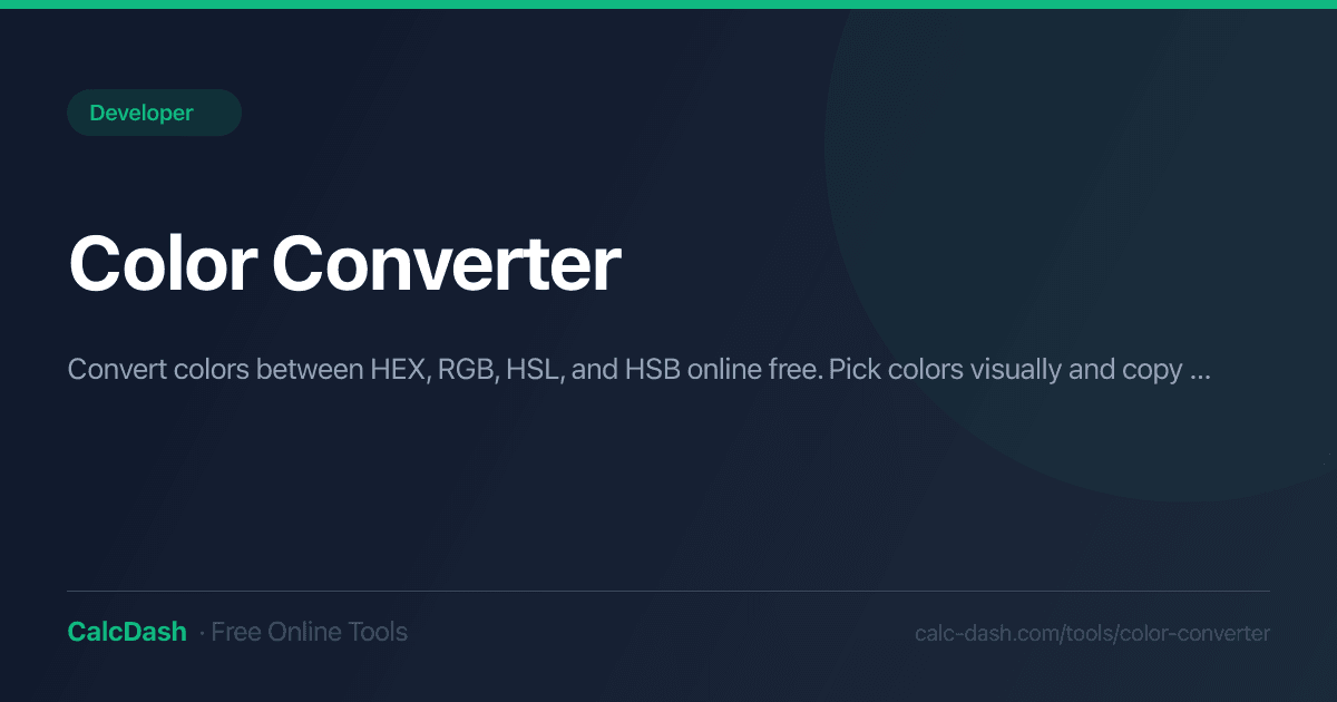 Color Converter Online | Free Colour Conversion | Calc Dash | CalcDash